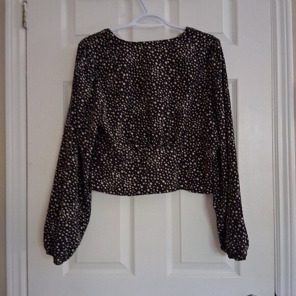 Levi's Women's Size XL Sophia Puff Sleeve Black Floral Feminine Boho Top - Picture 4 of 14